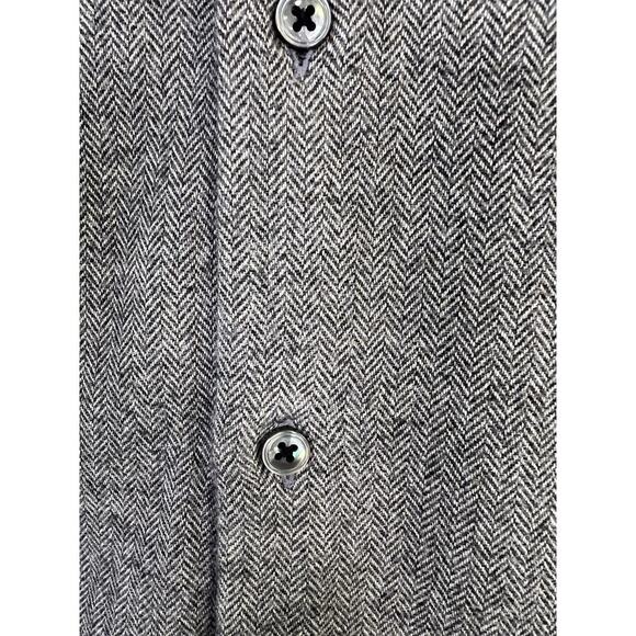 Craig Taylor Egyptian Cotton Button-Down Flannel Shirt Men L USA Made Gray - Picture 7 of 11